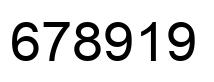 Number 678919 black image