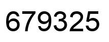 Number 679325 black image