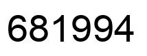 Number 681994 black image