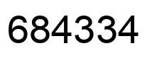 Number 684334 black image