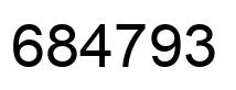 Number 684793 black image