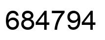 Number 684794 black image