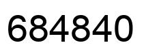 Number 684840 black image