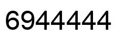 Number 6944444 black image