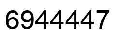 Number 6944447 black image