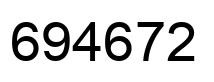 Number 694672 black image