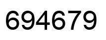 Number 694679 black image