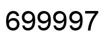 Number 699997 black image