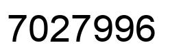 Number 7027996 black image