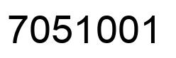 Number 7051001 black image