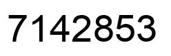 Number 7142853 black image