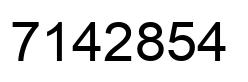 Number 7142854 black image