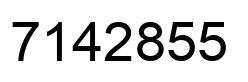 Number 7142855 black image