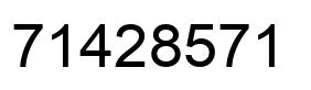 Number 71428571 black image