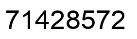 Number 71428572 black image