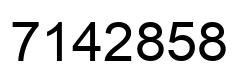 Number 7142858 black image