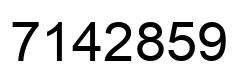 Number 7142859 black image