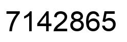 Number 7142865 black image