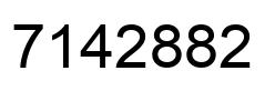 Number 7142882 black image