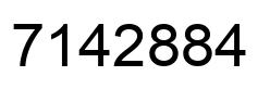 Number 7142884 black image