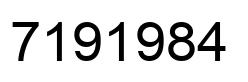 Number 7191984 black image