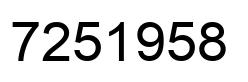 Number 7251958 black image