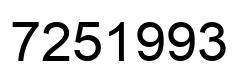 Number 7251993 black image