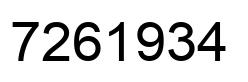 Number 7261934 black image
