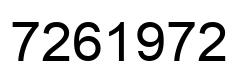 Number 7261972 black image