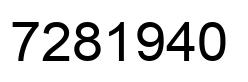 Number 7281940 black image