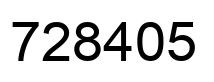 Number 728405 black image