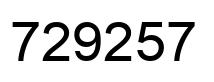 Number 729257 black image