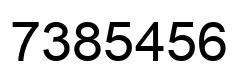 Number 7385456 black image