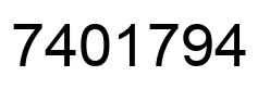 Number 7401794 black image