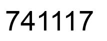 Number 741117 black image