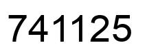 Number 741125 black image