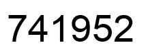 Number 741952 black image