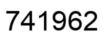 Number 741962 black image