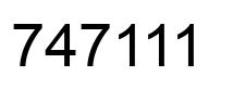 Number 747111 black image