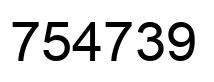 Number 754739 black image