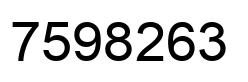 Number 7598263 black image