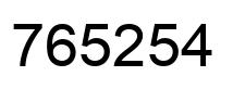 Number 765254 black image