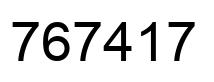 Number 767417 black image