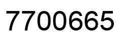Number 7700665 black image