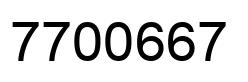 Number 7700667 black image