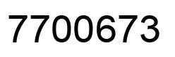 Number 7700673 black image
