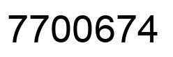Number 7700674 black image