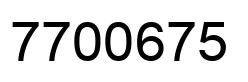 Number 7700675 black image