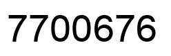 Number 7700676 black image