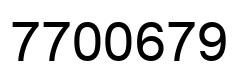 Number 7700679 black image